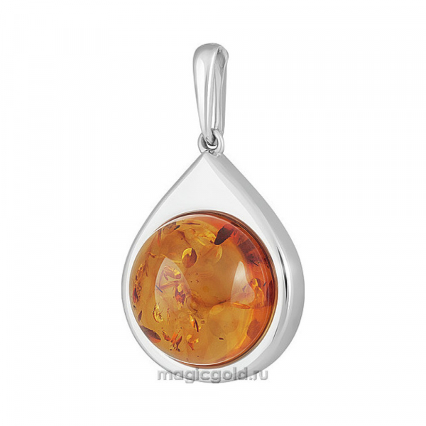 Серебряная подвеска с янтарем № 151436