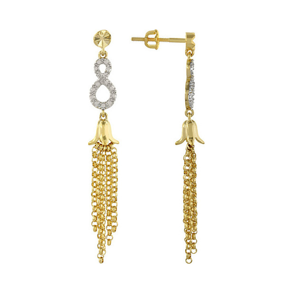 Серебряные серьги с фианитом № 85873