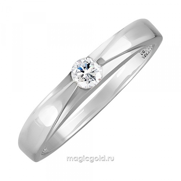 Золотое кольцо с бриллиантом № 116393