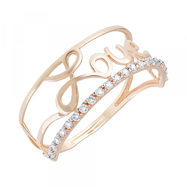 Золотое кольцо с фианитом № 130066