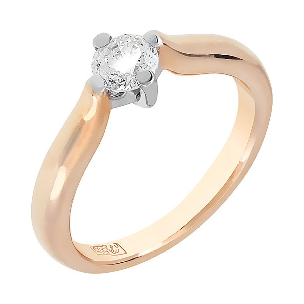 Золотое кольцо с бриллиантом № 38939