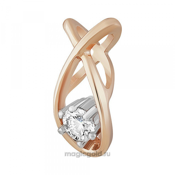 Золотая подвеска с бриллиантом № 111709