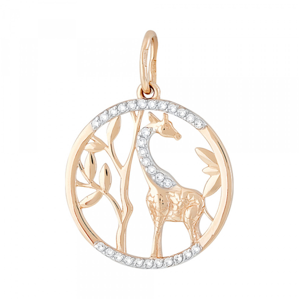 Золотая подвеска с фианитами № 129022