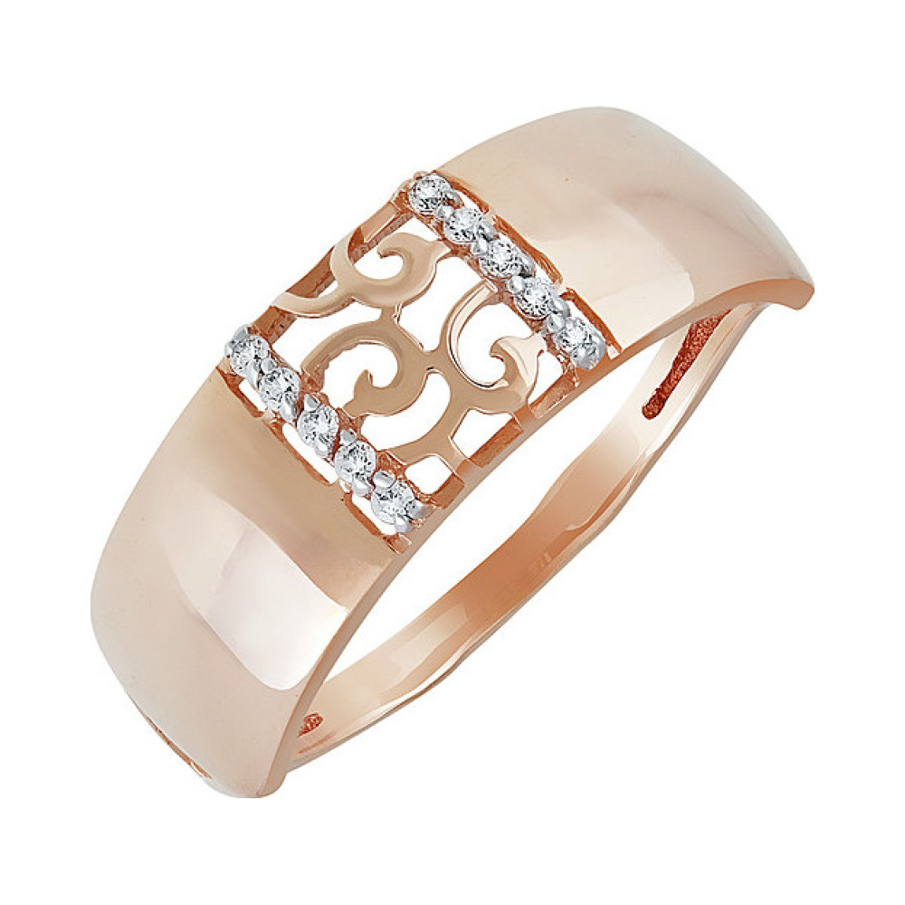 Золотое кольцо с фианитом № 137015