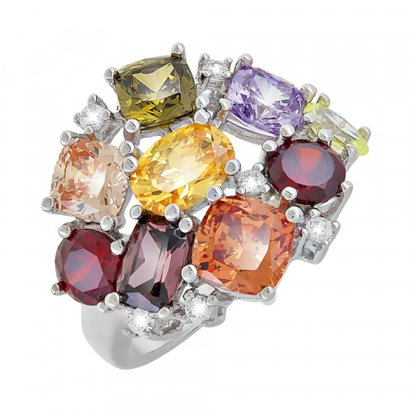 Серебряное кольцо с фианитами № 119082