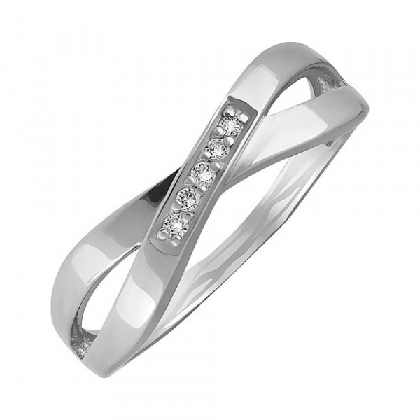 Серебряное кольцо с фианитом № 132940