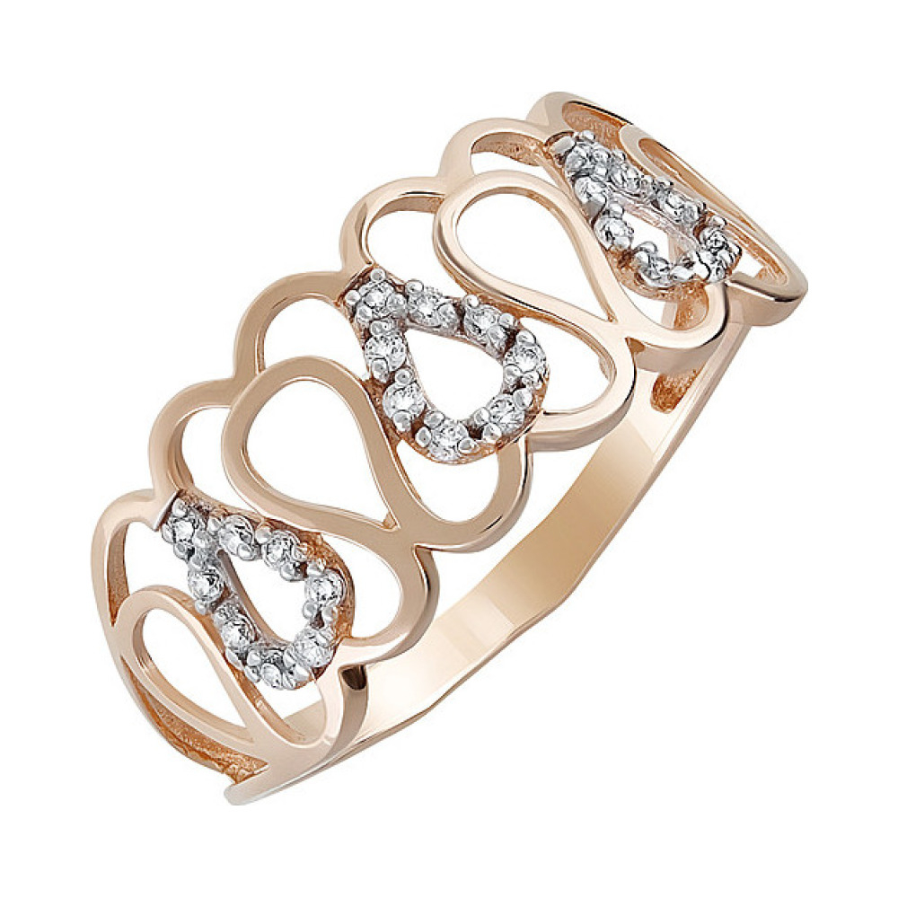 Золотое кольцо с фианитом № 134391