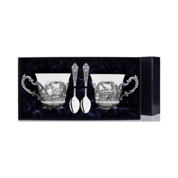 Набор чайная пара «Королевская охота» с чернением