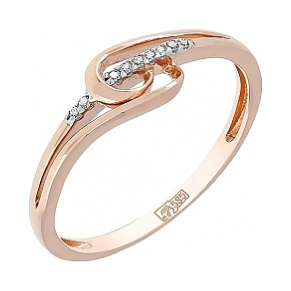 Золотое кольцо с бриллиантом № 114515