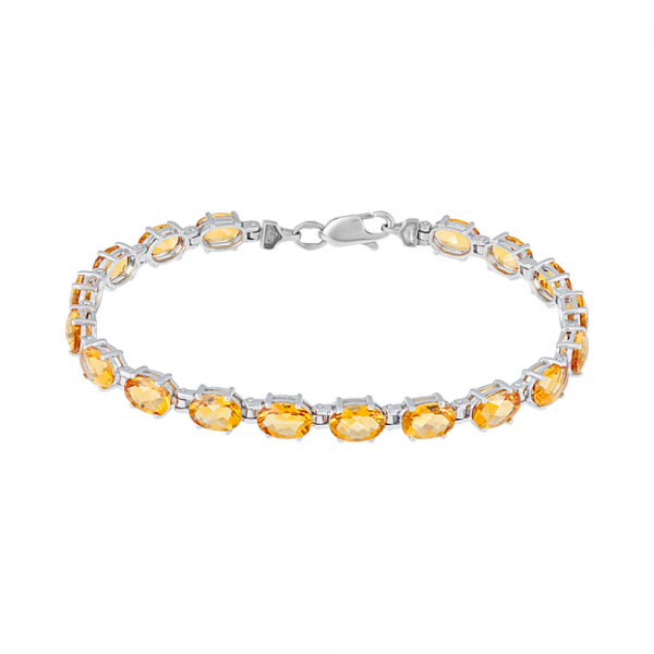 Серебряный браслет с цитрином № 129279