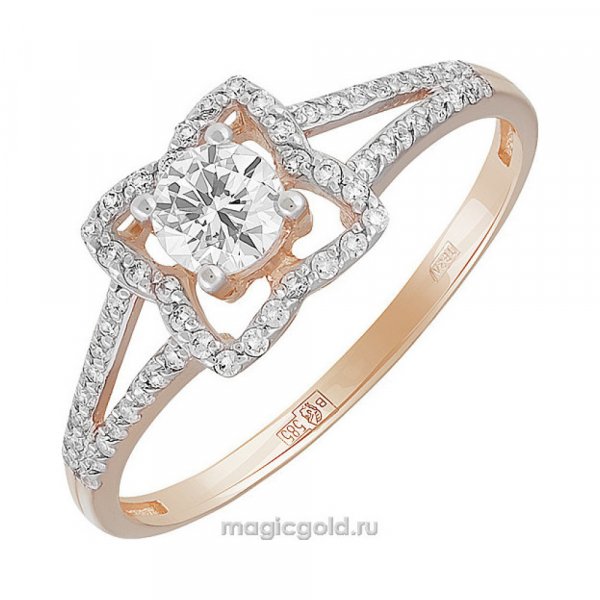 Золотое кольцо с фианитом № 136533