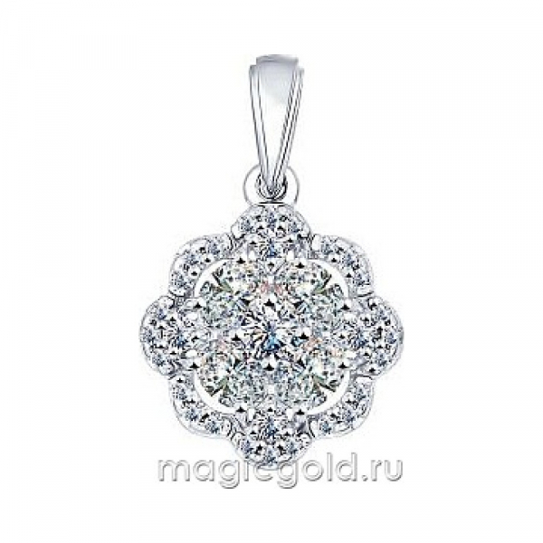 Серебряная подвеска с фианитом № 159983