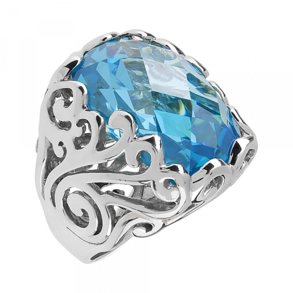 Серебряное кольцо с фианитом № 83795