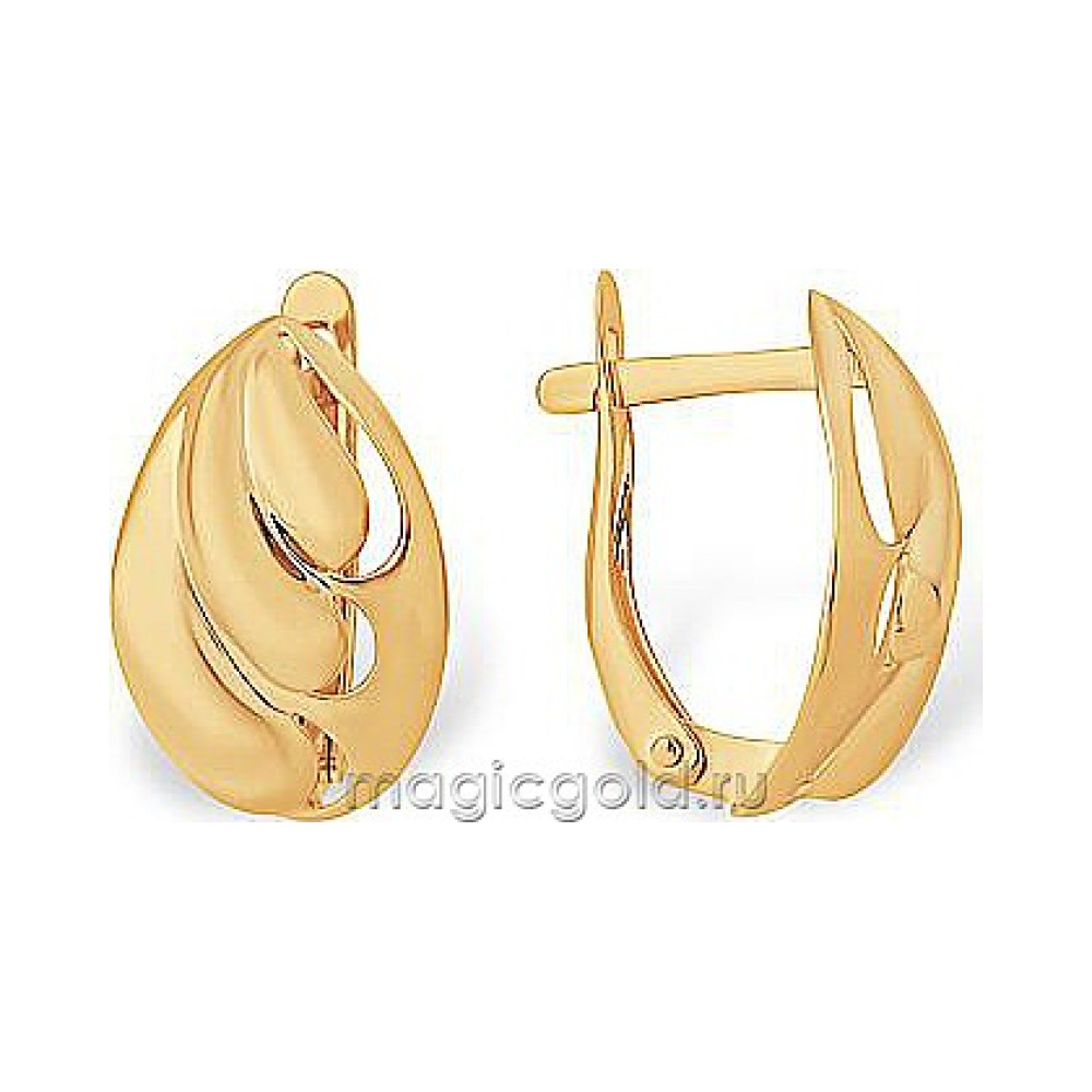 Золотые серьги без камня № 174211