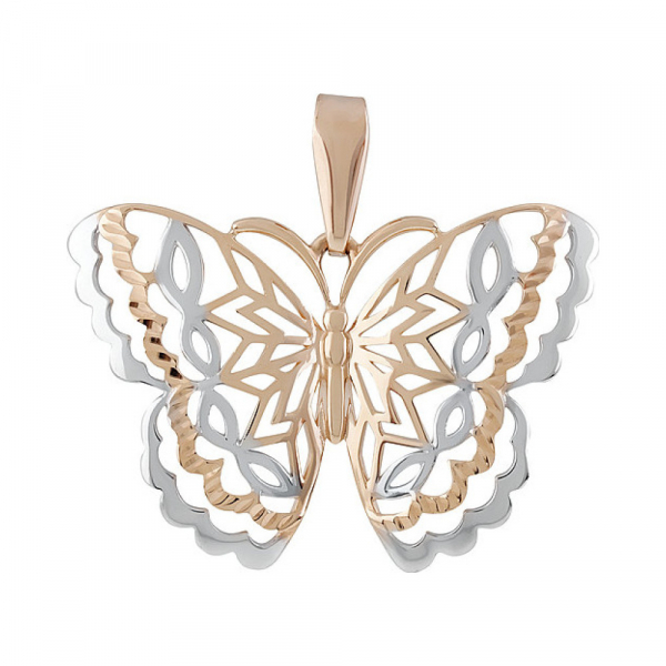 Золотая подвеска без камня с алмазкой № 135443