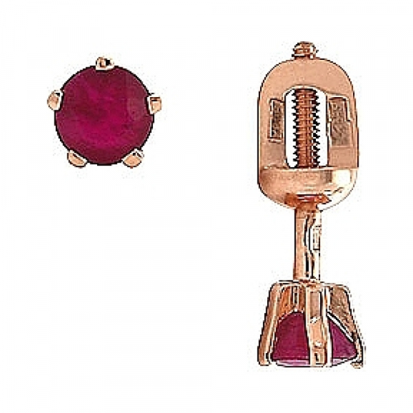 Пуссеты с рубином № 40235