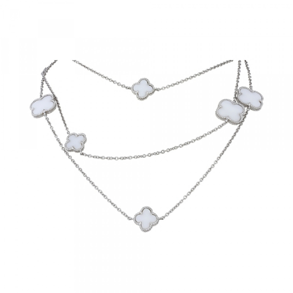 Серебряное колье с юв.стеклом № 106793