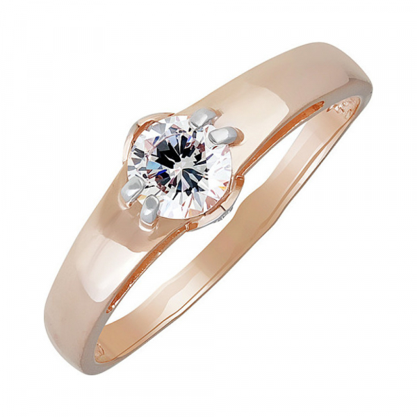 Золотое кольцо с фианитом № 138296