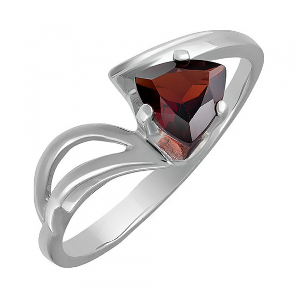 Серебряное кольцо с гранатом № 132040