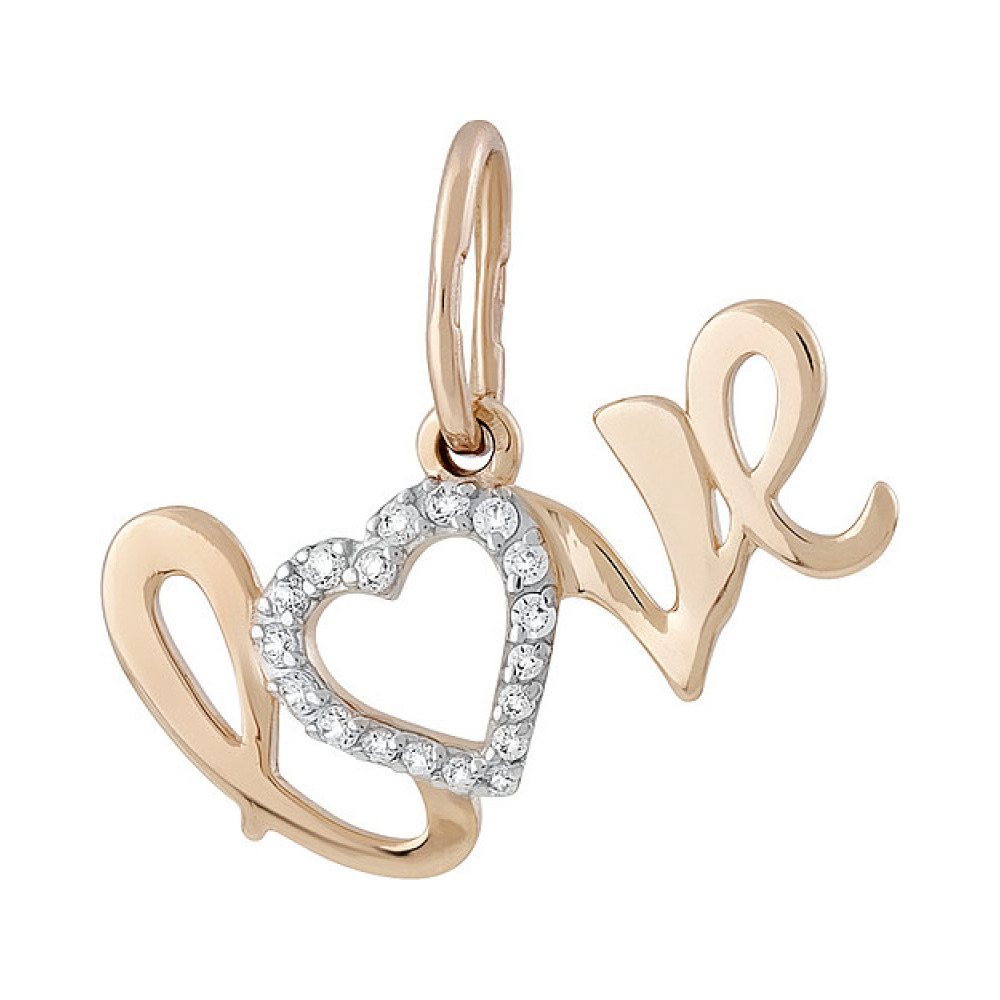 Золотая подвеска с фианитом № 134984