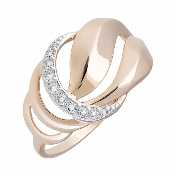 Золотое кольцо с фианитами № 127493