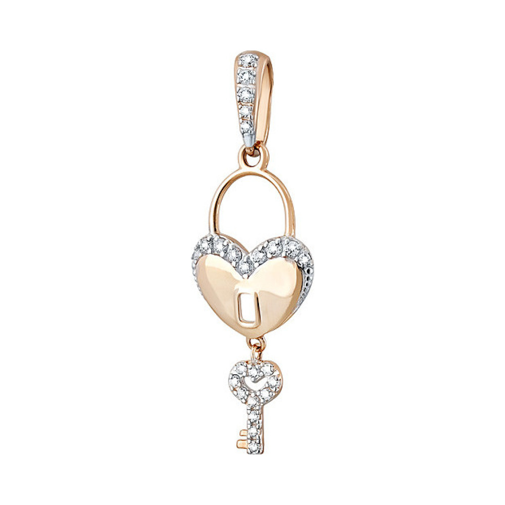 Золотая подвеска с фианитом № 133552