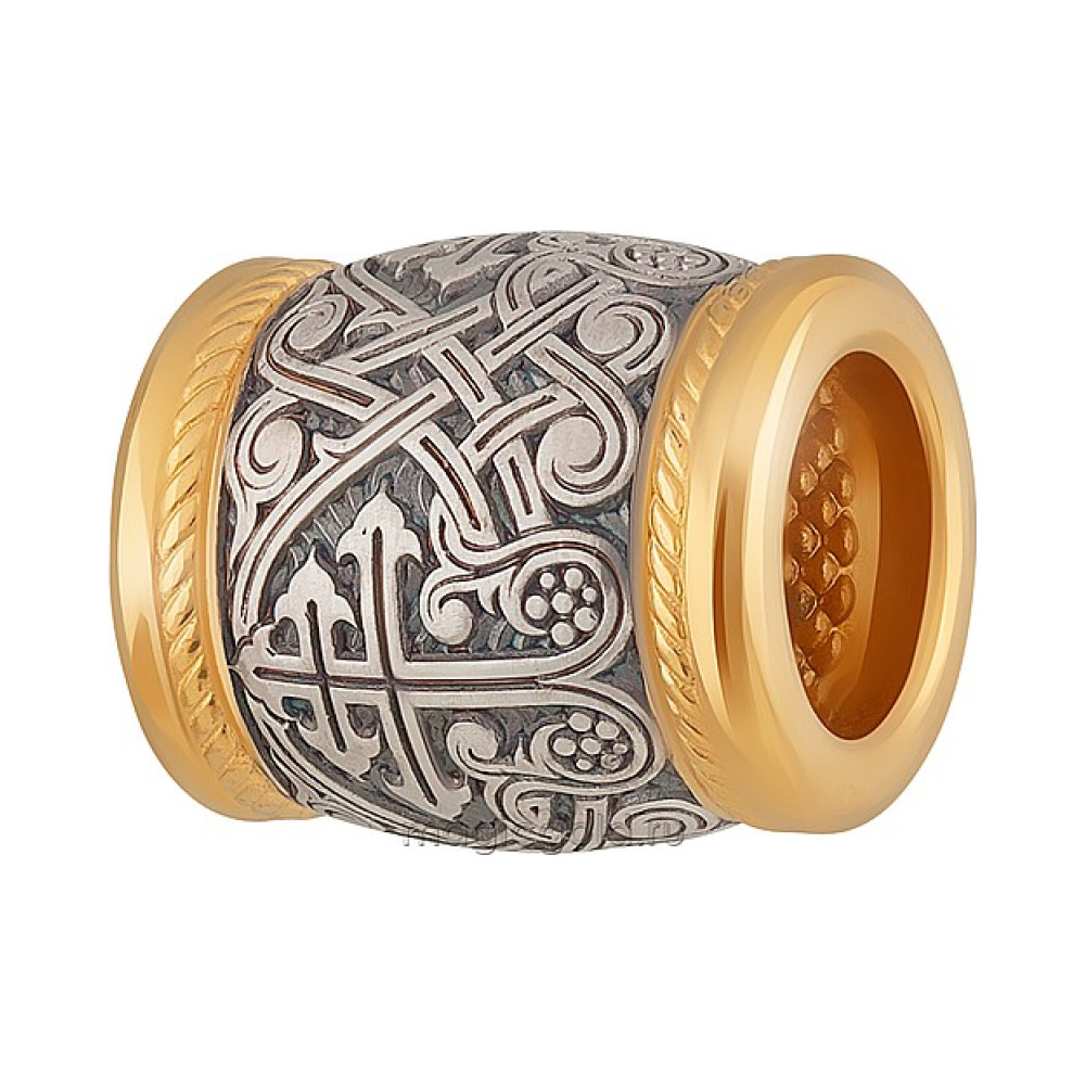 Серебряная подвеска бусина с золотым покрытием № 163789