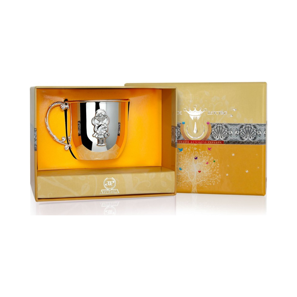 Серебряная детская кружка «Девочка»