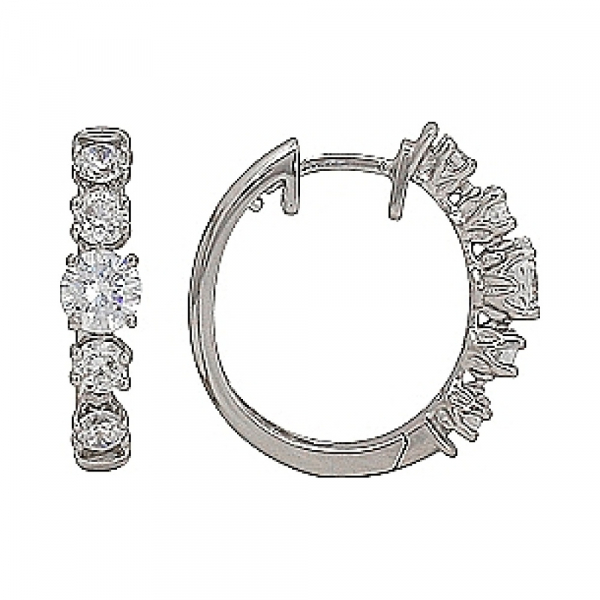 Серебряные серьги с фианитом № 70858