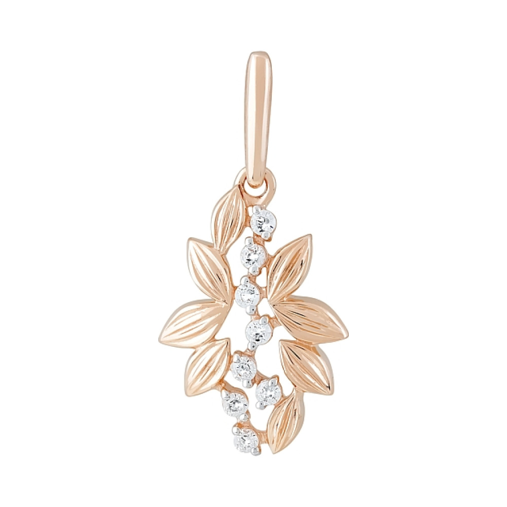 Золотая подвеска с фианитами № 121929