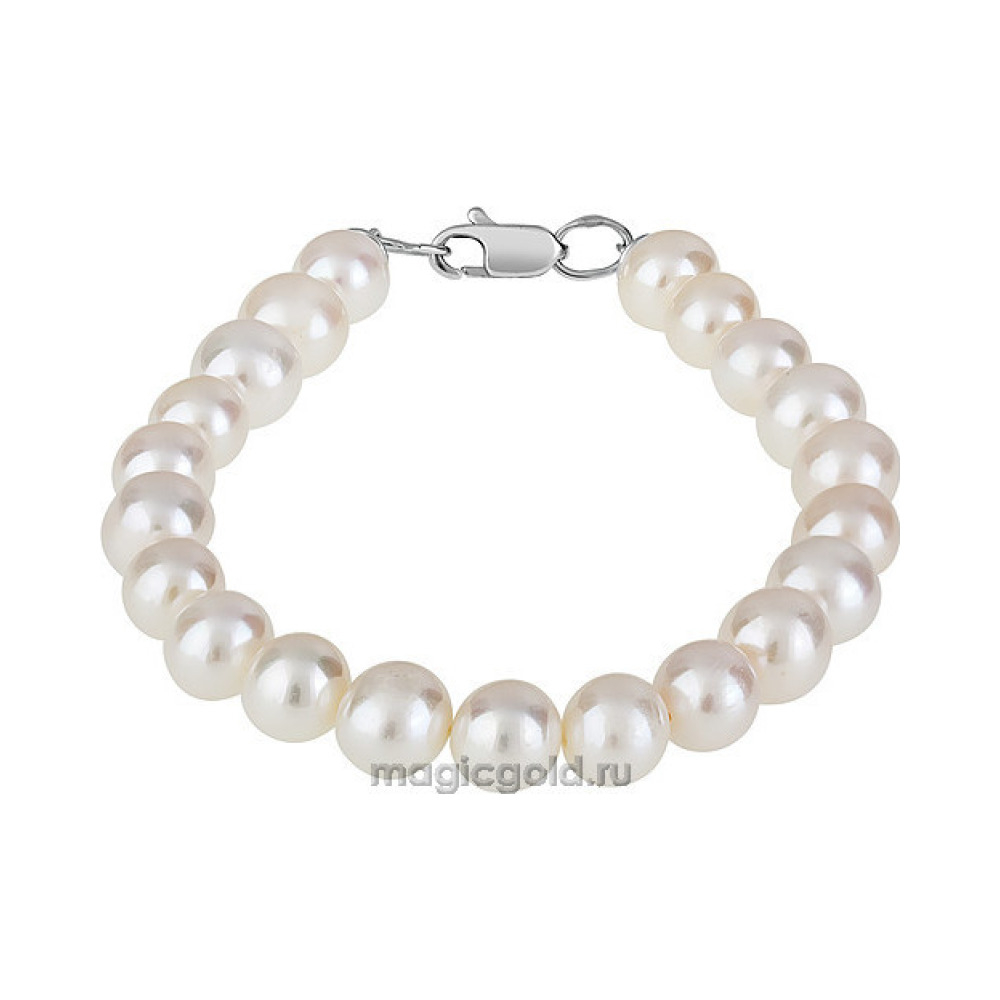 Серебряный браслет с жемчугом № 162091