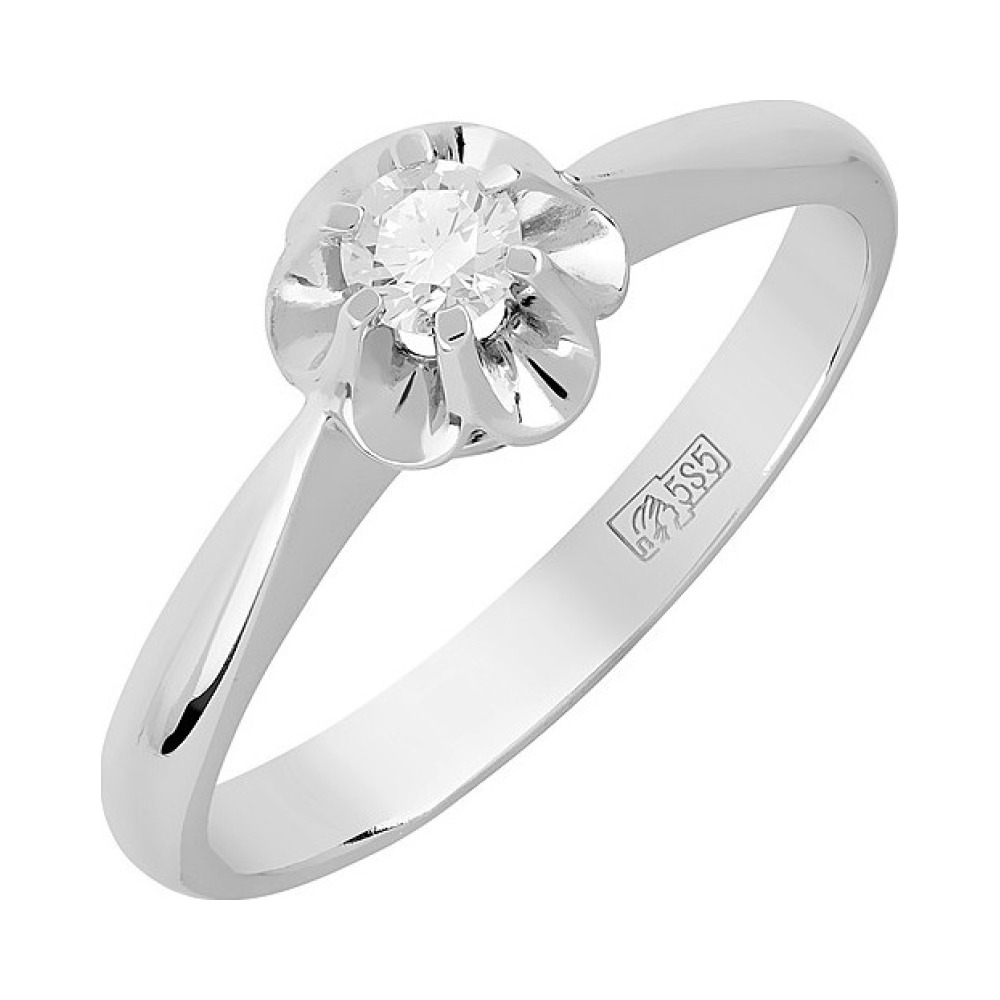 Золотое кольцо с бриллиантом № 85068