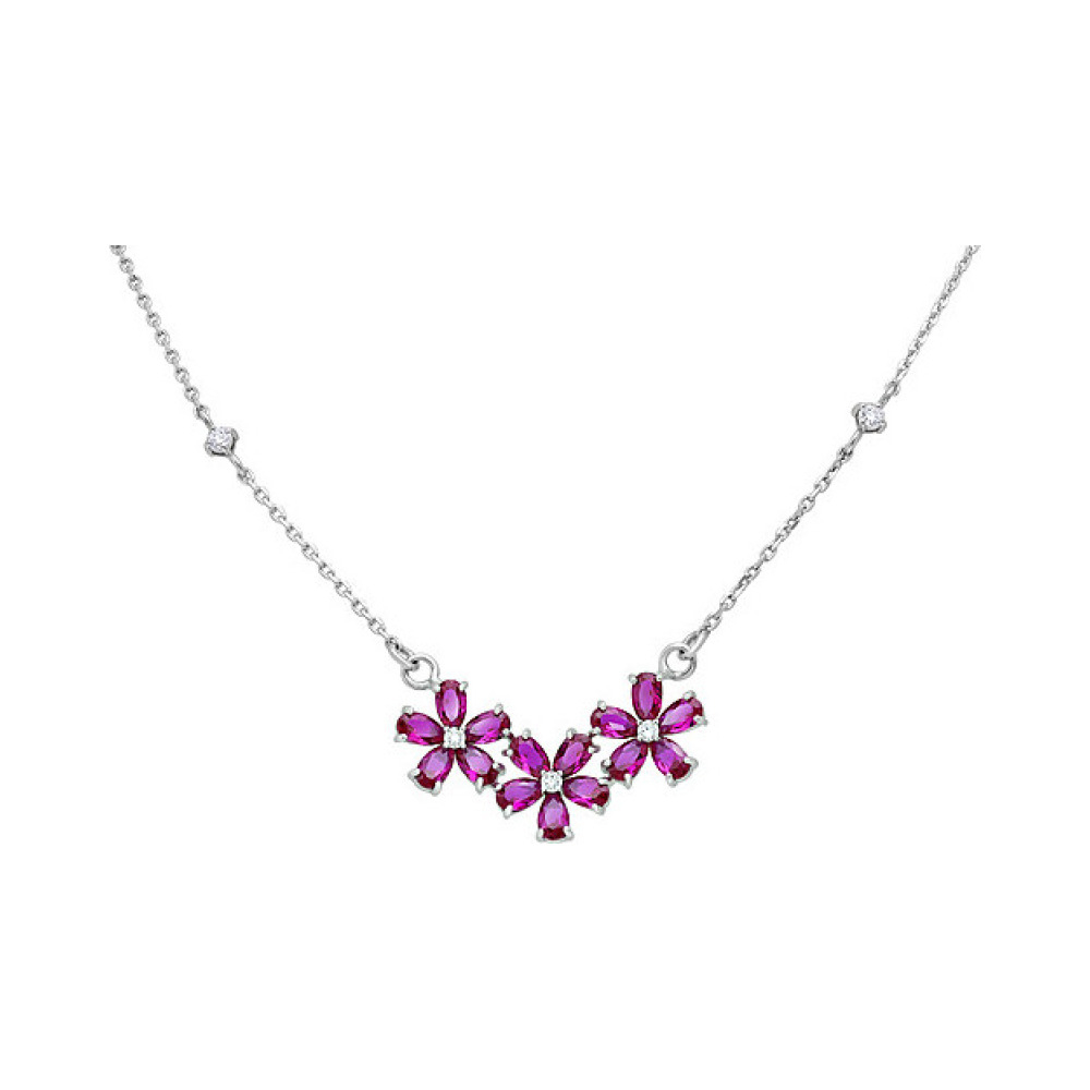 Серебряное колье с фианитом № 134378
