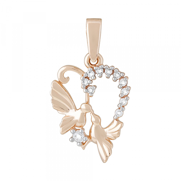 Золотая подвеска с фианитами № 127318