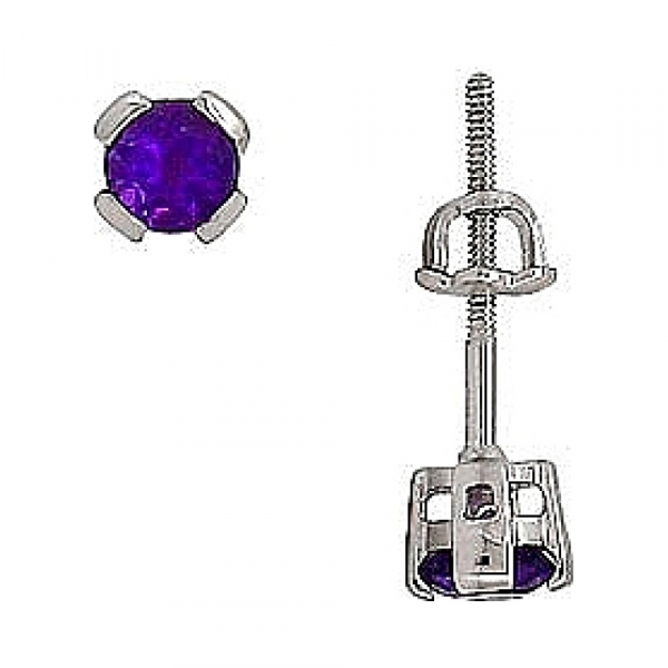 Серебряные серьги с аметистом № 70891