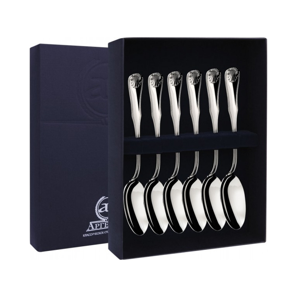 Набор 6 серебряных чайных ложек «Визит»