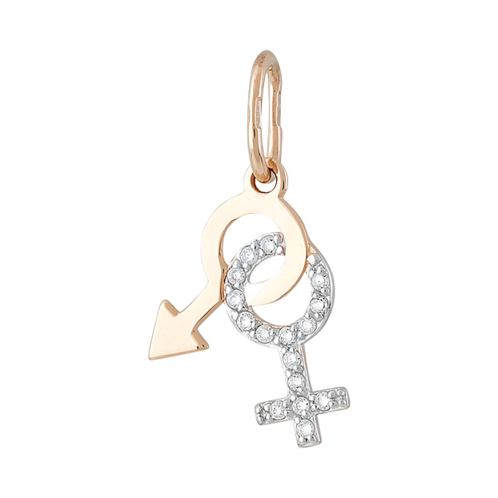 Золотая подвеска с фианитом № 129922