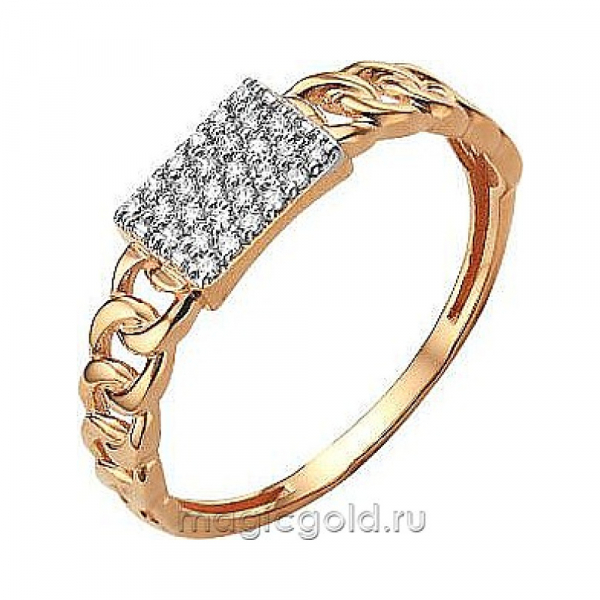 Золотое кольцо с фианитом № 174072