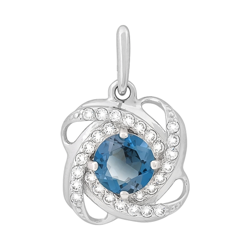 Золотая подвеска с топазом и фианитом № 118390