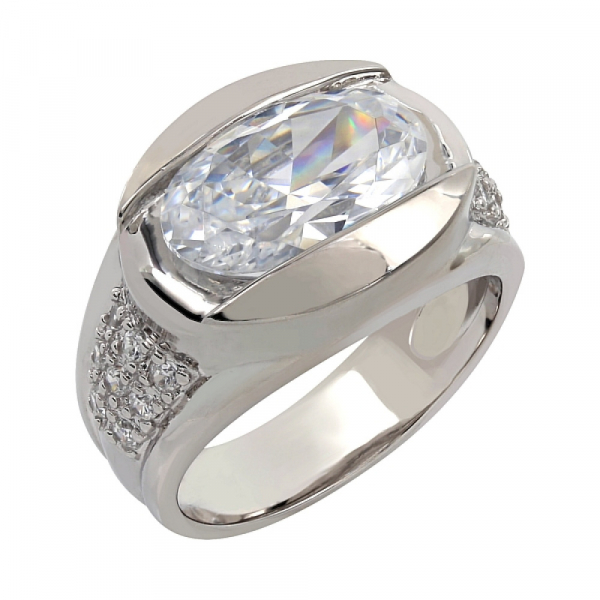 Серебряное кольцо с фианитом № 107330