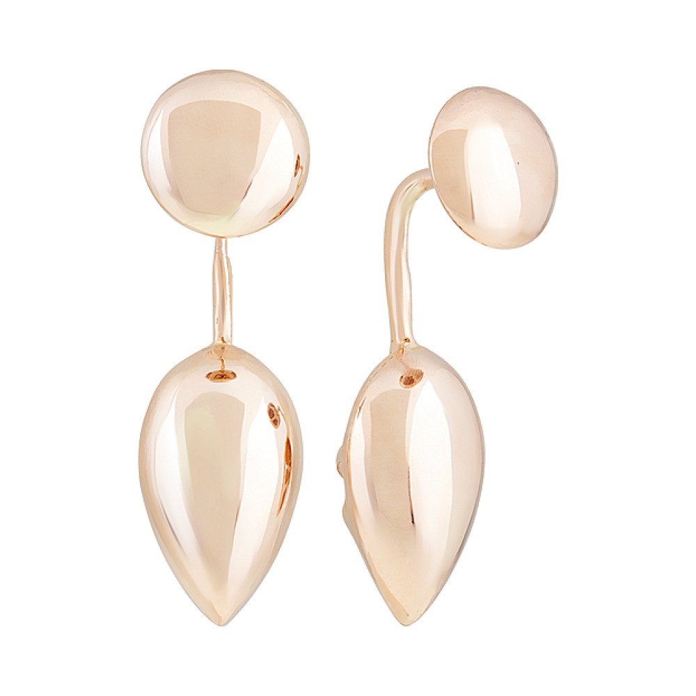 Золотые серьги без камня № 126739