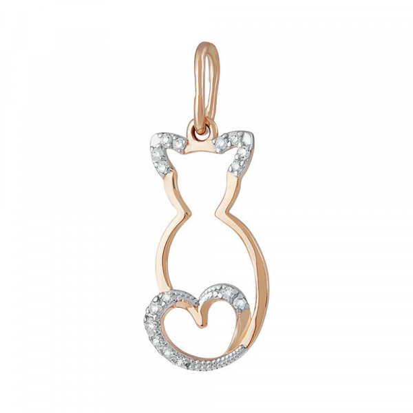 Золотая подвеска с фианитом № 137068