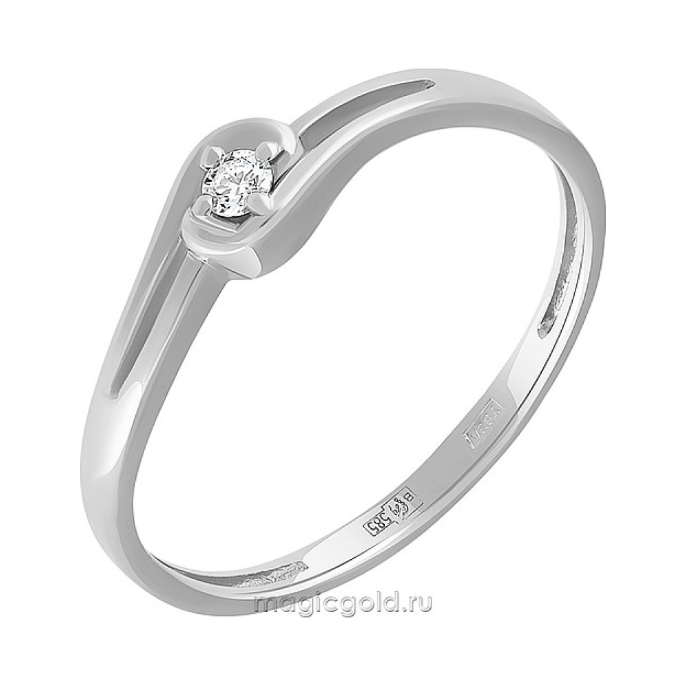 Золотое кольцо с бриллиантом № 162684