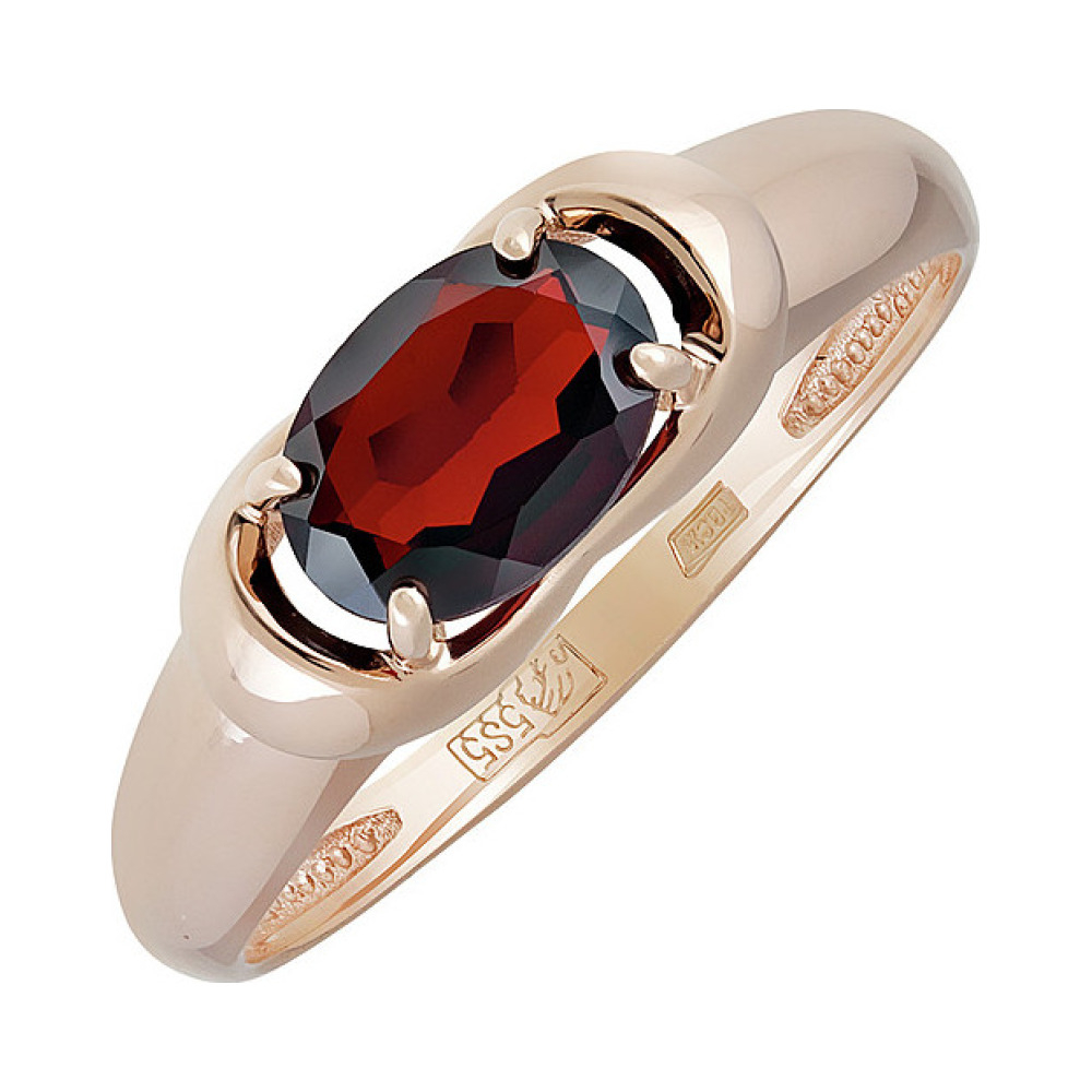 Золотое кольцо с гранатом № 137842