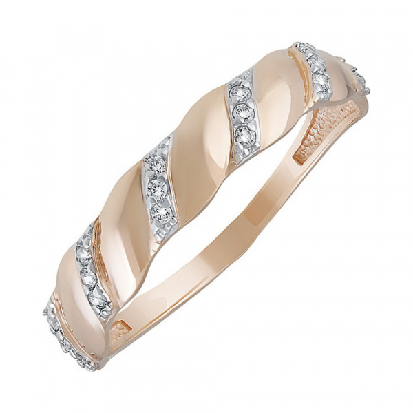 Золотое кольцо с фианитом № 135269