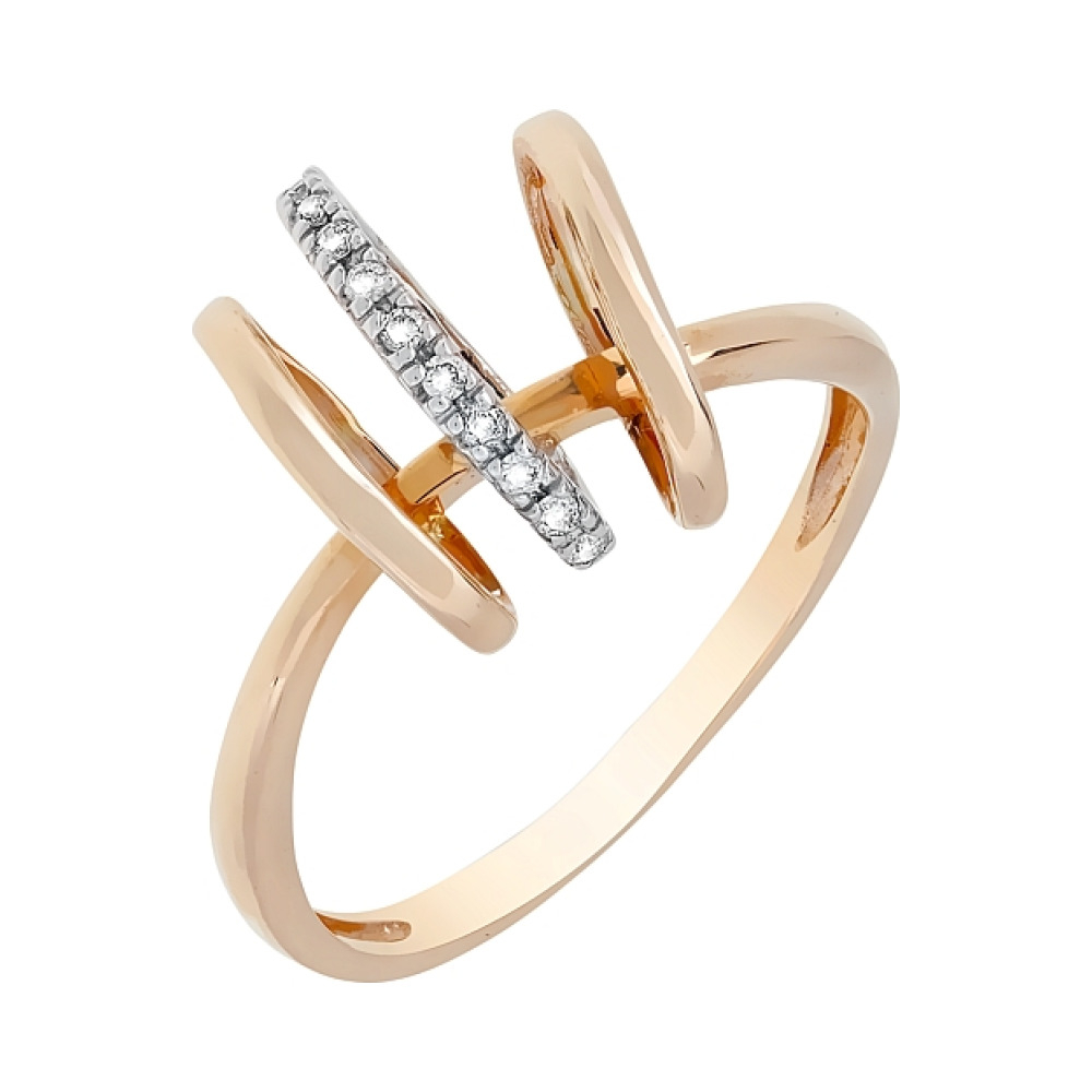 Золотое кольцо с бриллиантом № 82208