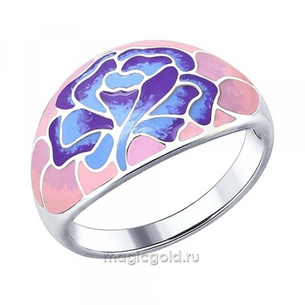 Серебряное кольцо с эмалью № 138475
