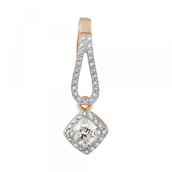 Золотая подвеска с бриллиантом № 128880