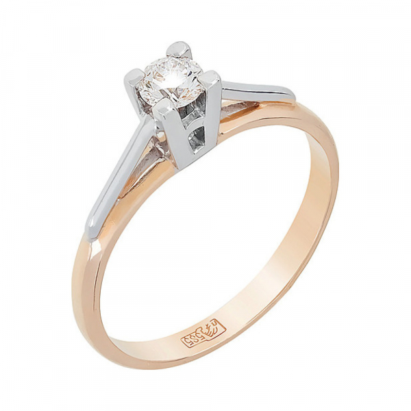 Золотое кольцо с бриллиантом № 8926