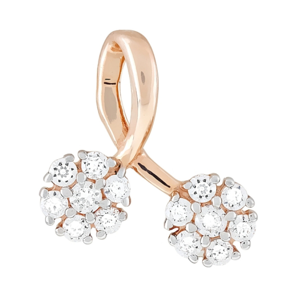 Золотая подвеска с фианитами № 102630